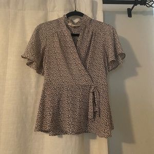 Blush and Black Leopard Pattern Blouse